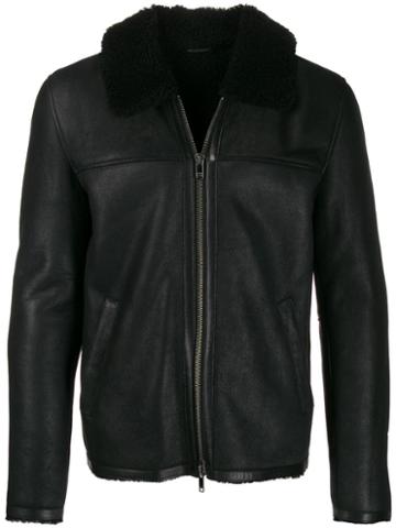 Dondup Shearling Jacket With Zipper - Black