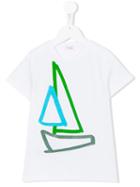 Il Gufo Boat Print T-shirt, Boy's, Size: 12 Yrs, White
