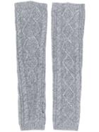 Pringle Of Scotland Cable Knit Wrist Warmers - Grey