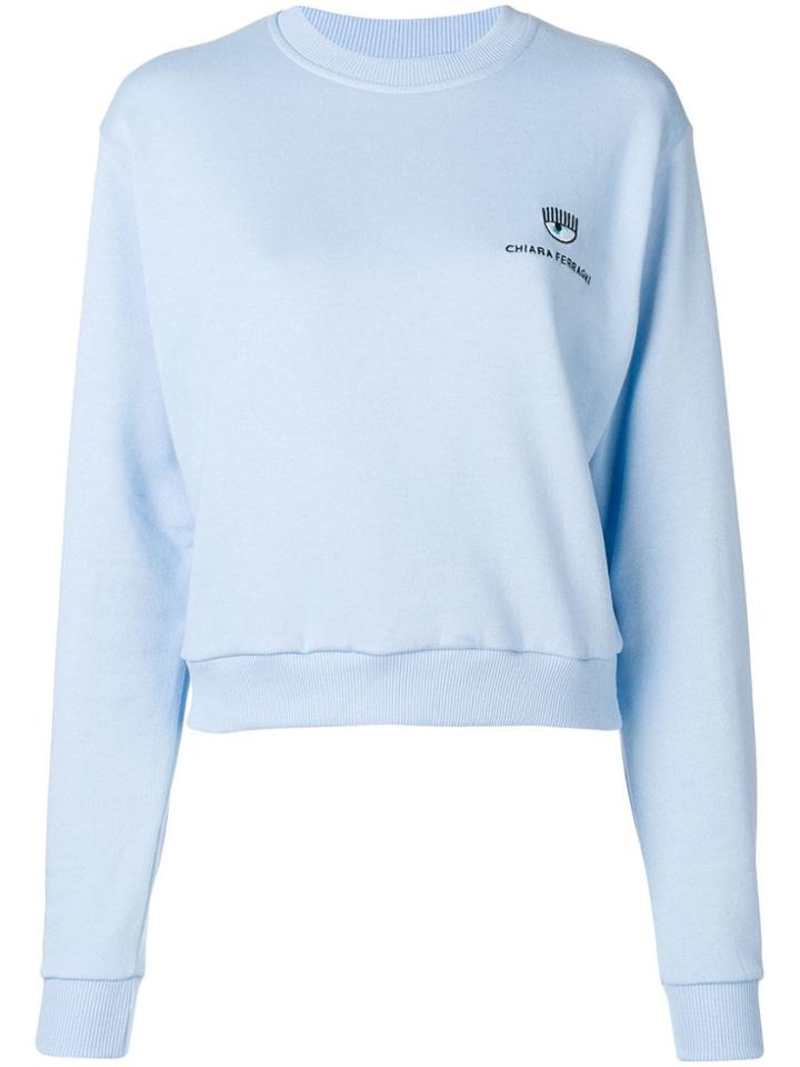 Chiara Ferragni Embroidered Logo Sweatshirt - Blue