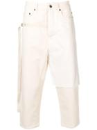 Rick Owens Drkshdw Ripped Detail Cropped Trousers - Neutrals