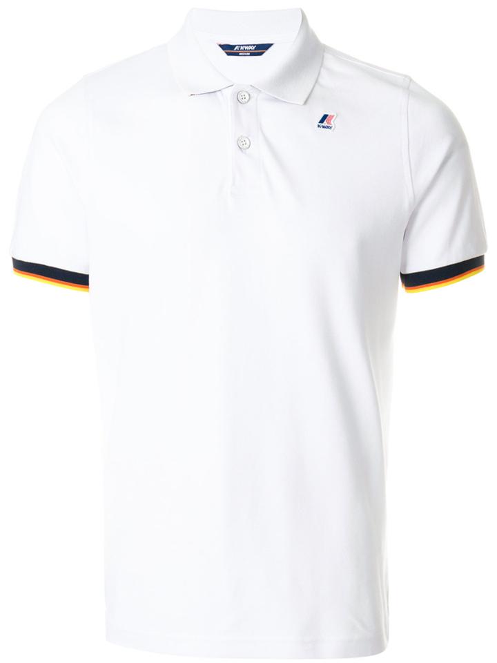 K-way Contrast Hem Logo Polo Shirt - White