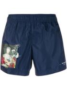 Off-white Printed Swim Shorts - Blue