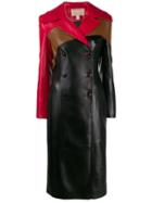 Matériel Colour-blocked Midi Coat - Black