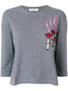 Valentino Lipstick Sweater - Grey