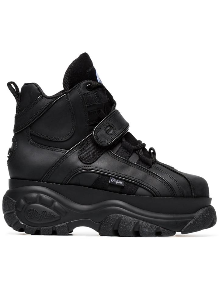 Buffalo Black 1348 Platform Hi Top Sneakers