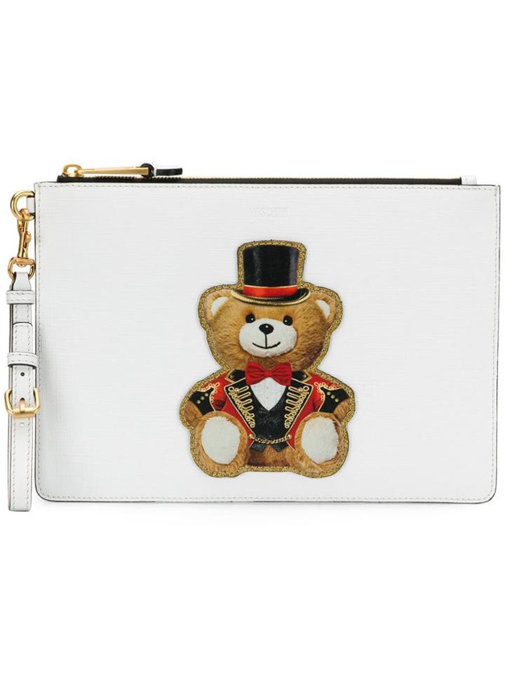 Moschino Circus Teddy Clutch - White