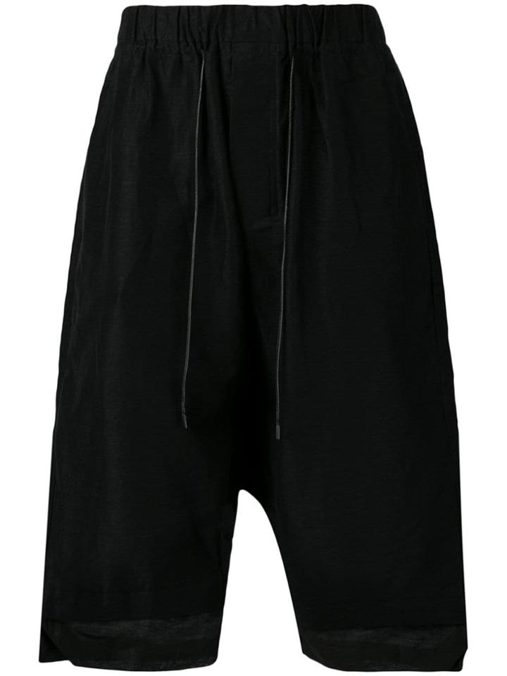 Joe Chia Dropped Crotch Shorts - Black
