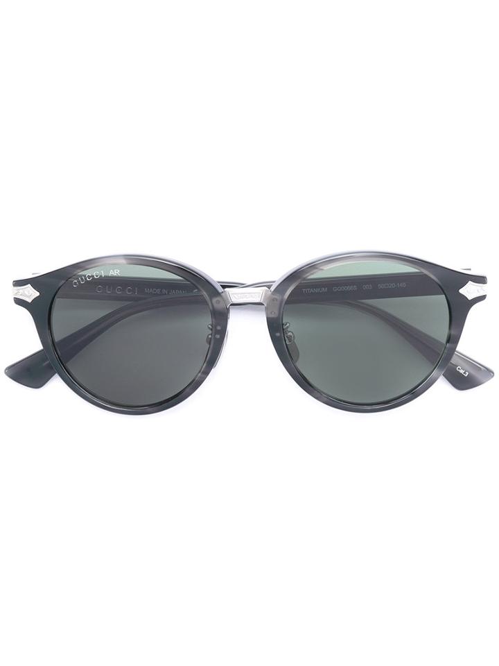 Gucci Eyewear Round Frame Sunglasses, Men's, Size: 50, Green, Acetate/titanium