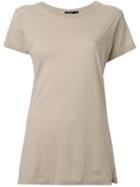 Bassike Slim Vintage Neck T-shirt, Women's, Size: 12, Brown, Organic Cotton