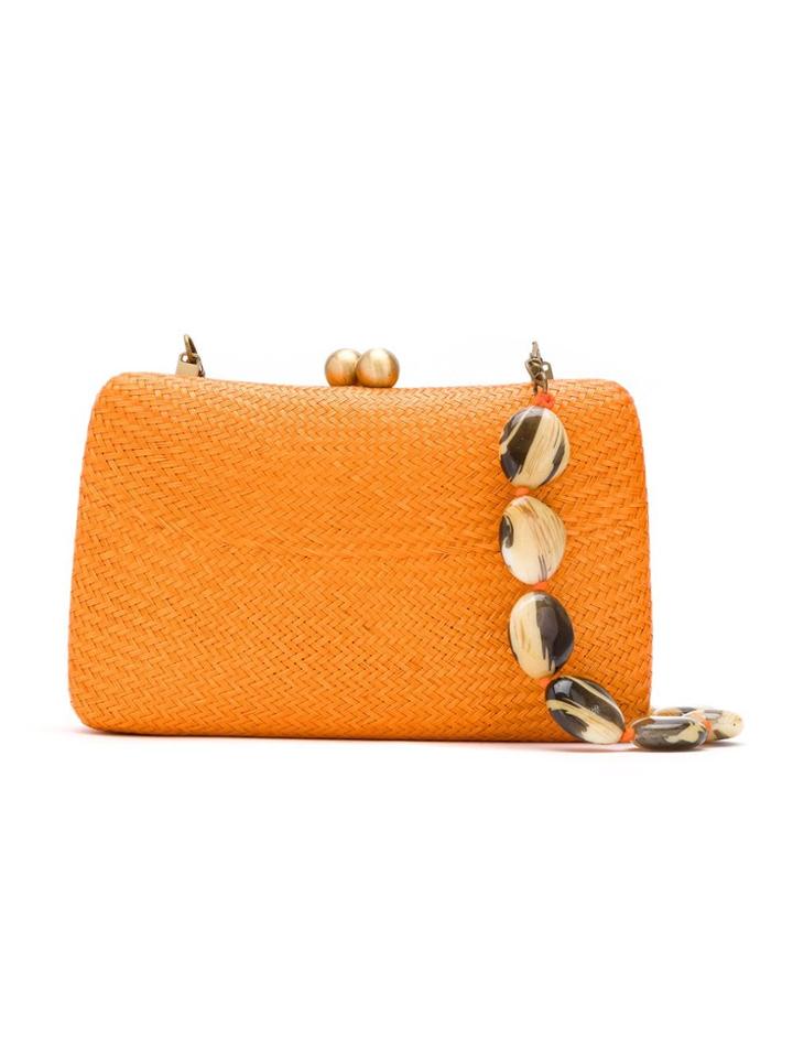 Serpui Straw Clutch - Orange