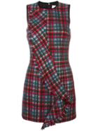 Msgm Checked Ruffled Mini Dress, Women's, Size: 40, Wool/polyamide/polyester