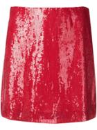 Alberta Ferretti Mini Sequin Skirt - Red