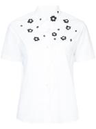Jimi Roos Appliqué Flower Short Sleeve Shirt - White