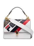 Fendi Fendi Mania Multicoloured Fila Kan I Logo Leather Shoulder Bag -