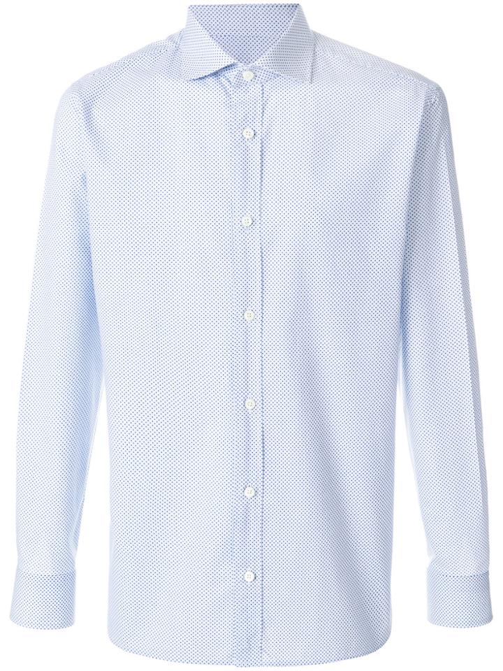 Z Zegna Micro-printed Shirt - Blue
