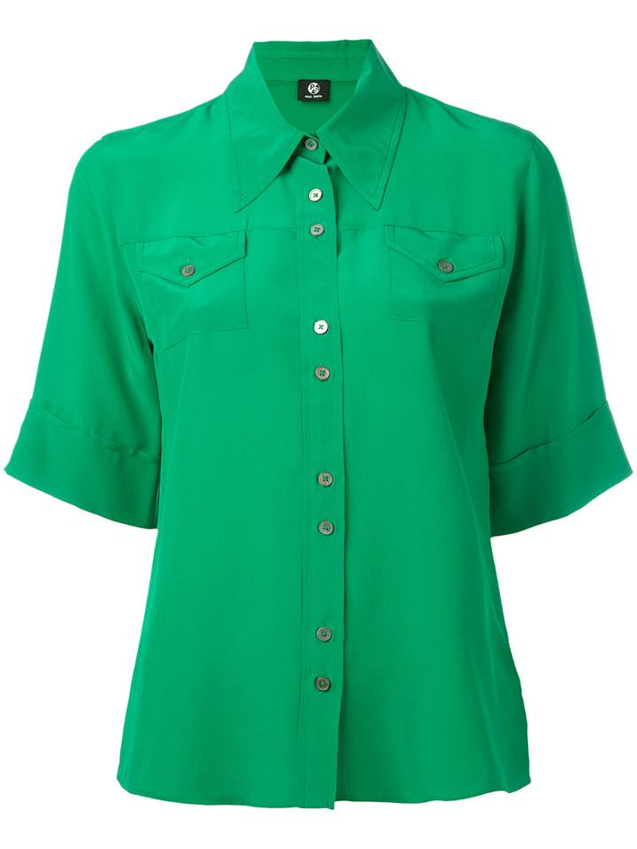 Ps By Paul Smith - Shortsleeved Shirt - Women - Silk - 40, Green, Silk