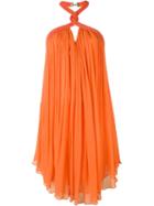 Jay Ahr Rope Detail Halterneck Dress, Women's, Size: 38, Yellow/orange, Silk/nylon