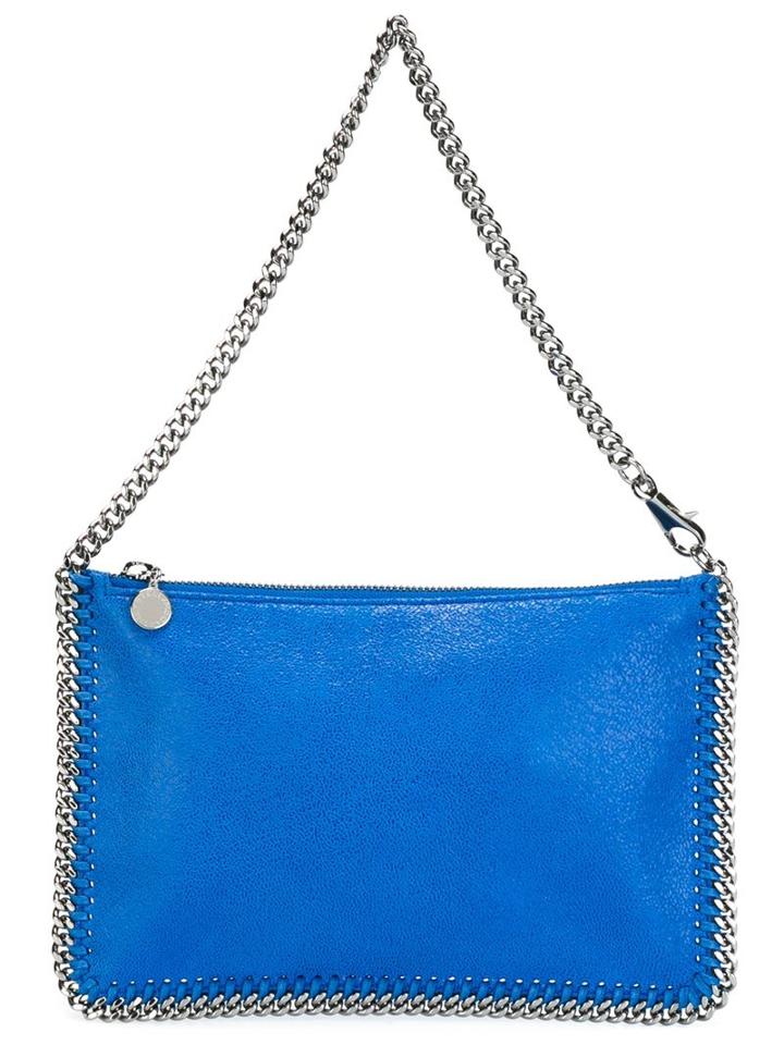 Stella Mccartney 'falabella' Clutch, Women's, Blue, Polyester/metal (other)