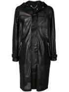 Pihakapi Perforated Button Coat - Black