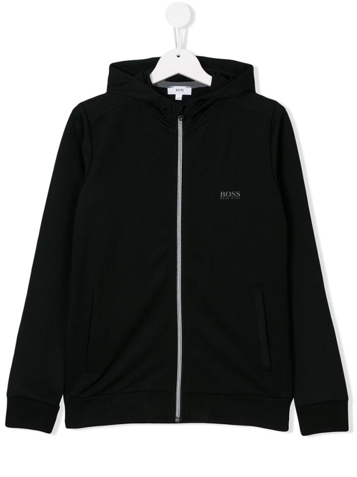 Boss Kids Front Zip Hoodie - Black