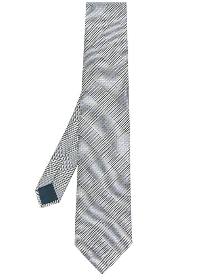 Lanvin Tartan Check Tie - White