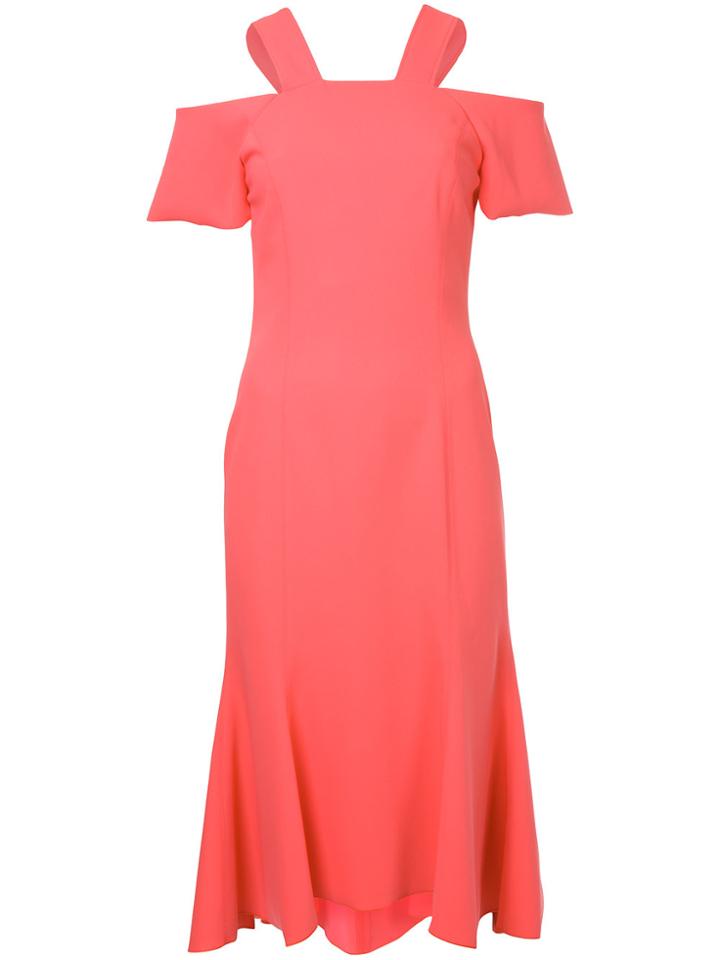 Ginger & Smart Cut-out Shoulders Midi Dress - Red