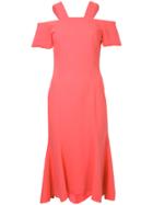 Ginger & Smart Cut-out Shoulders Midi Dress - Red
