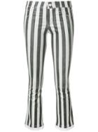 Rta Striped Cropped Trousers - Black