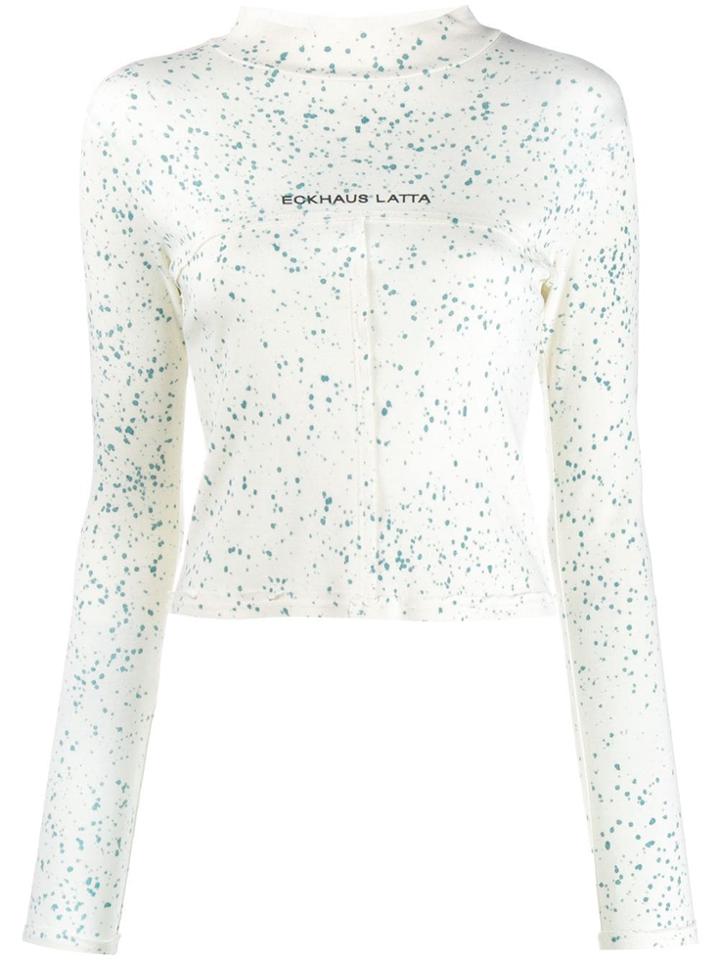 Eckhaus Latta Speckle Print Turtleneck - Neutrals