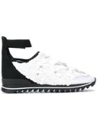 No Ka' Oi Embellished Ankle Strap Sneakers - White