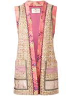 Etro Open Waistcoat, Women's, Size: 42, Pink, Silk/cotton/acrylic/viscose