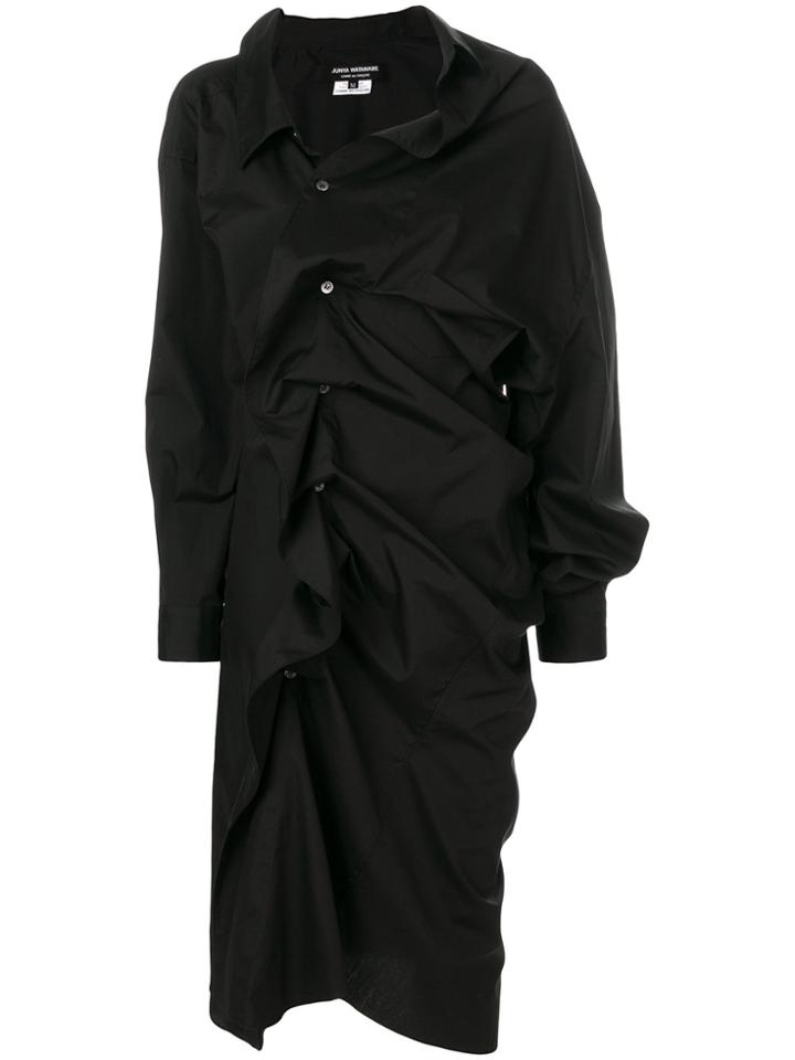 Junya Watanabe Comme Des Garçons Boxy Ruchéd Shirt Dress - Black