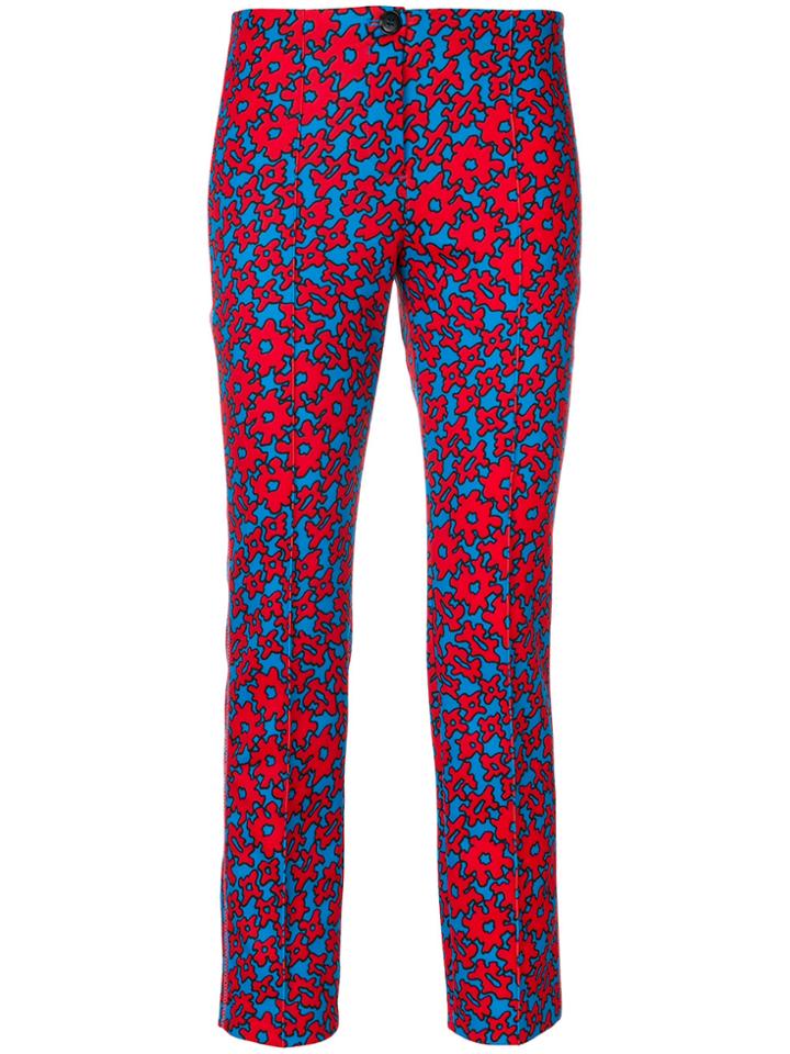 Marc Cain Slim-fit Printed Trousers - Red
