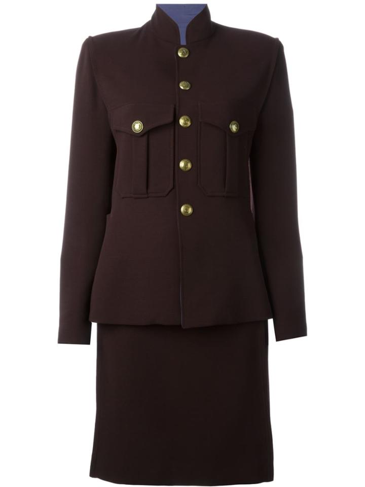 Jean Paul Gaultier Vintage Military Inspired Skirt Suit - Brown