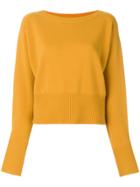 Theory Cropped Cashmere Jumper - Yellow & Orange