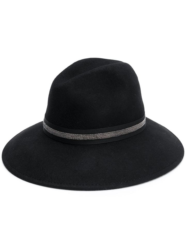 Fabiana Filippi Embellished Strap Hat - Black