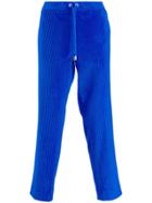 Moncler Cropped Corduroy Track Pants - Blue