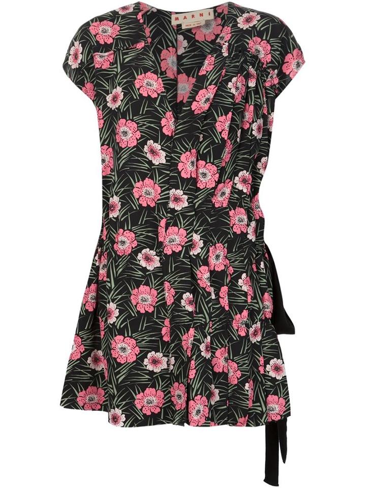 Marni Floral Print Wrap Dress