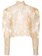 Ryan Roche - Lace Top - Women - Cotton/polyester - 2, Yellow/orange, Cotton/polyester