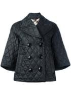 Burberry Button Up Puffer Jacket, Women's, Size: Xs, Black, Polyester/cotton