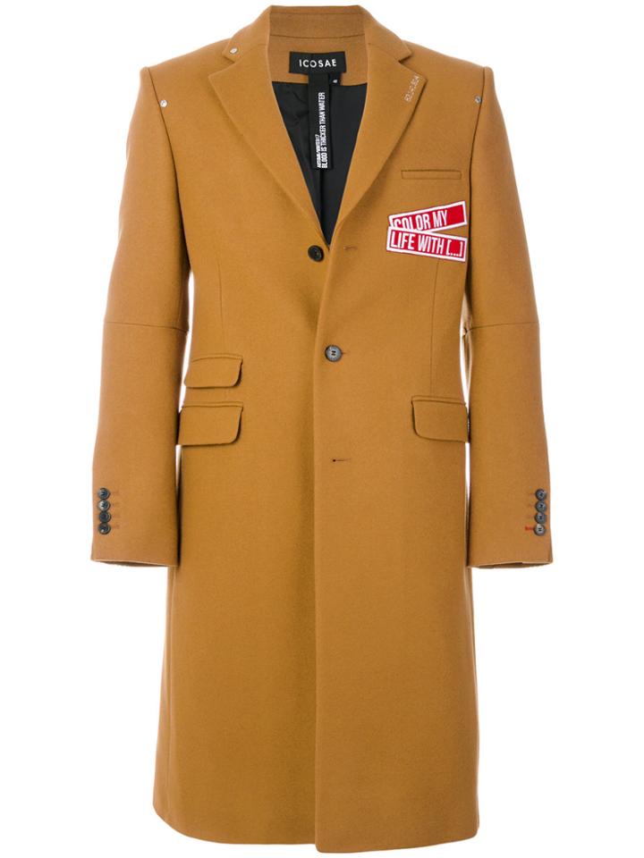 Icosae Patch Detail Coat - Brown