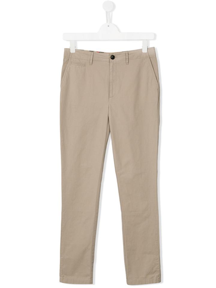 Burberry Kids Smart Trousers, Boy's, Size: 14 Yrs, Nude/neutrals