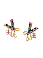 Versace Oversized Vogue Earrings - Metallic
