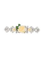 Dolce & Gabbana Floral Embellished Hairclip - Metallic
