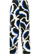 Marni Abstract Print Cropped Trousers - Black