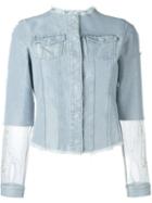 Aviù Panelled Denim Jacket, Women's, Size: Medium, Blue, Cotton/polyamide/cupro/polyester