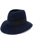 Maison Michel Checked Ideology Hat - Blue