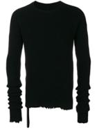 Unravel Project Ripped Detail Knit Sweater - Black