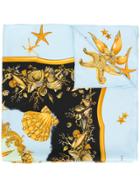 Versace Baroque Sea Print Scarf - Blue